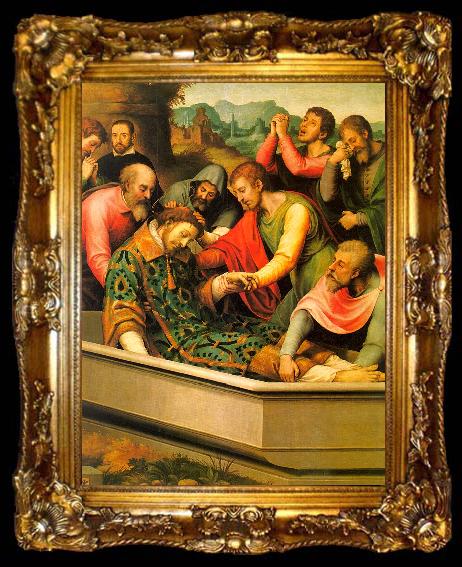 framed  Juan de Juanes The Burial of St.Stephen, ta009-2